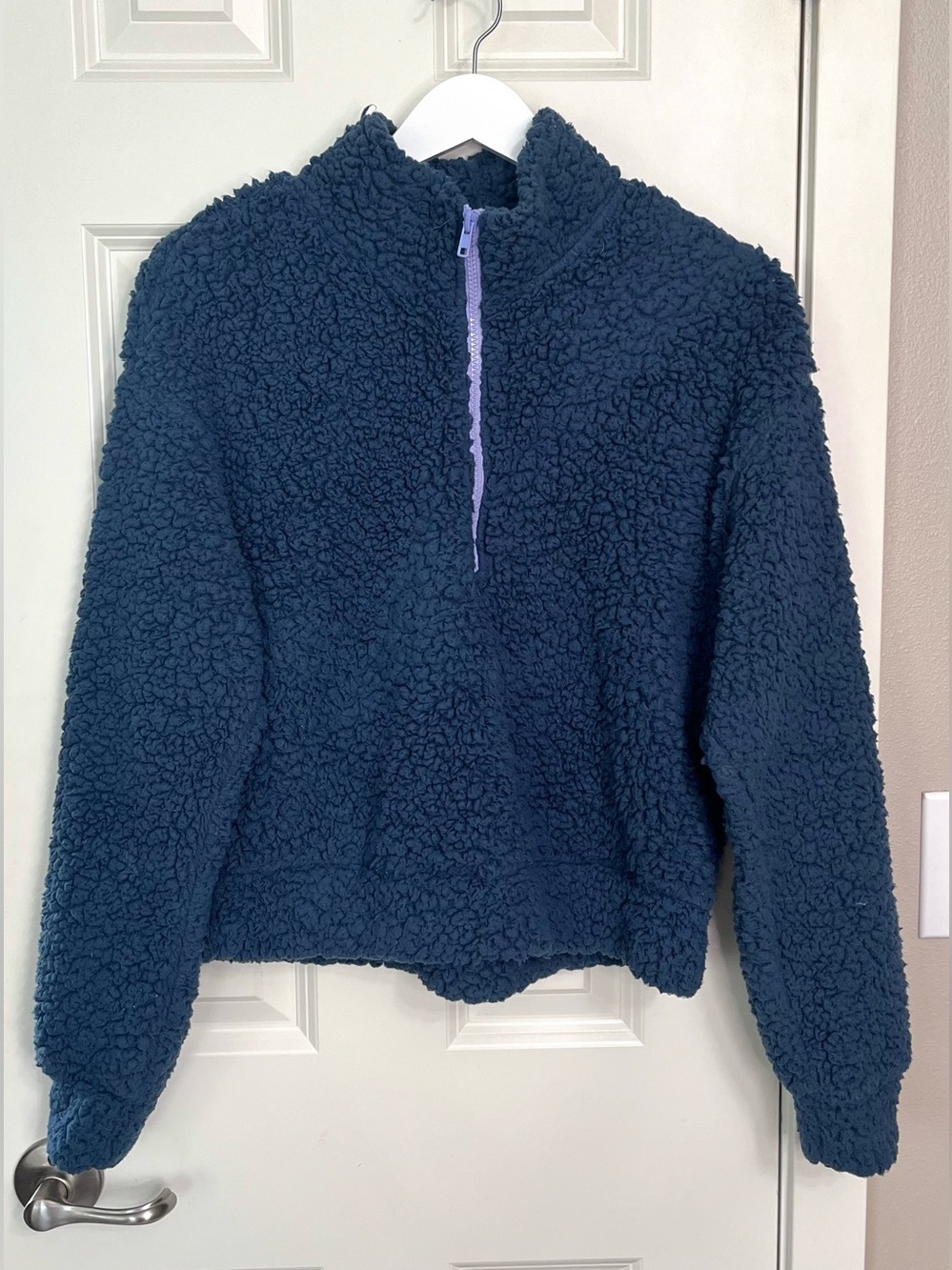 wild fable Teddy Half-Zip Jacket with Lavender Zipper